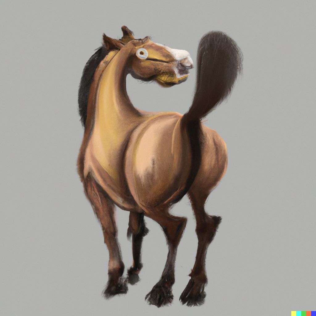 a horse, digital art, caricature